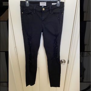 Frame Denim Black Skinny Jeans